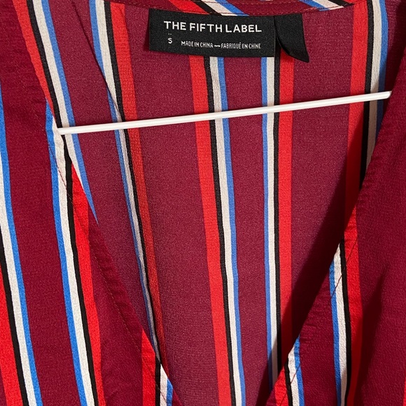 THE FIFTH LABEL Women's Striped Ruffled Wrap Blouse Shirt Top - Picture 3 of 5